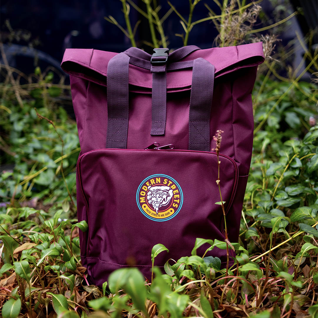 Burgundy Roll-Top Backpack